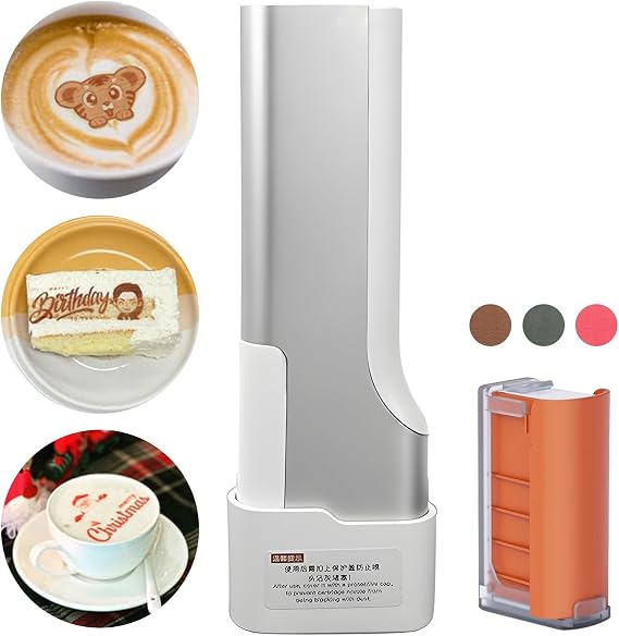 Inkjet Coffee Latte Printer,PrintLab APP Controlled Edible Food Printer Coffee Latte Art Machine Macaron Cookie DIY Design Restaurant Bakery Cafe Coffee