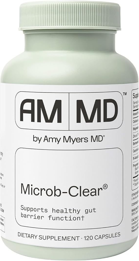 Amy Myers MD Microb-Clear - Microbiome Balance Support - Aids Gut Health, Daily Bowel Movements & Bloating - Supports Healthy Gut Flora - Gluten-Free, Dairy-Free & Non-Soy - 120 Capsules (60 Servings)