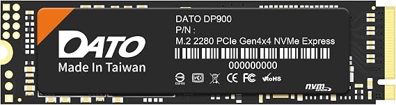 DATO 1TB M.2 SSD, M.2 2280 SSD, PCIe Gen4x4 Internal Solid State Drive for Gaming, Up to 7000/6500 MB/s, DP900 Series