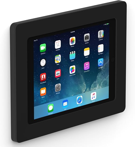 Black On-Wall Tablet Mount Compatible with iPad 9.7 (5th / 6th Gen), Pro 9.7", Air 1/2