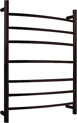 ANZZI Gown 7-Bar Wall Mounted Towel Warmer in Oil Rubbed Bronze, Energy Efficient 70W Electric Plug in Heated Towel Rack, Stainless Steel Towel Heater Rail Quick Towel Dryer, TW-AZ027ORB