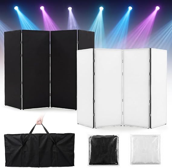 DJ Stand Portable Event Cover Screen, 84.6x47.2in Portable DJ Facade Booth