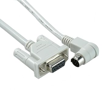 DB9 Programming Cable Compatible for Allen Bradley PLC 1000 1100 1200 1400 1500 Series, for 1761-CBL-PM02 Replacement, Grey