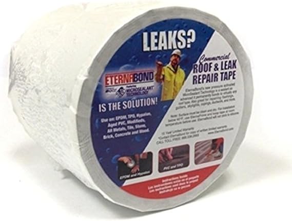 White Eternabond Mobile Home RV Rubber Roof Repair 4" x 20' - 20 Foot, 20 Feet