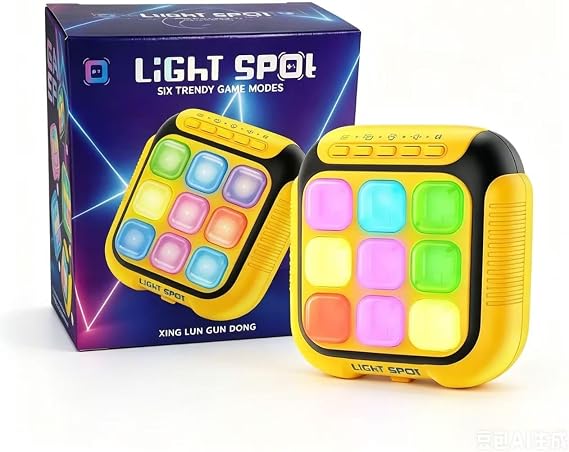 Electronic Tic Tac Toe Handheld Game 6-in-1 Travel Puzzle Console, Fast-Paced Portable Entertainment, Gift-Ready Packaging