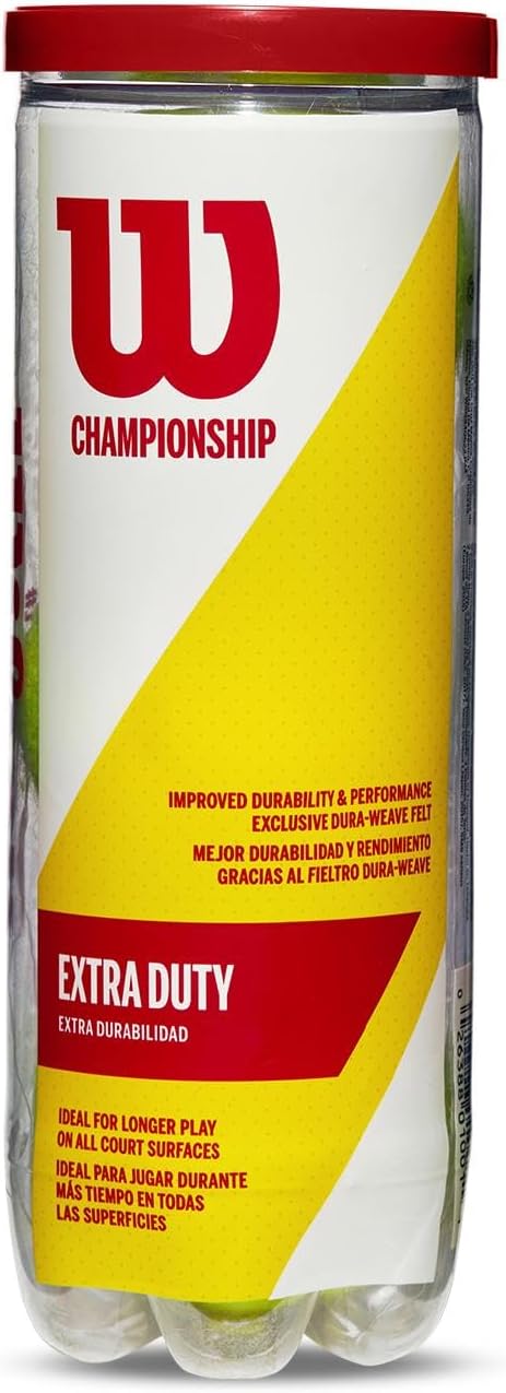 Wilson Tennis Balls WRT100101 3-Pack Championship Hard Court Tennis Balls - Quantity 24