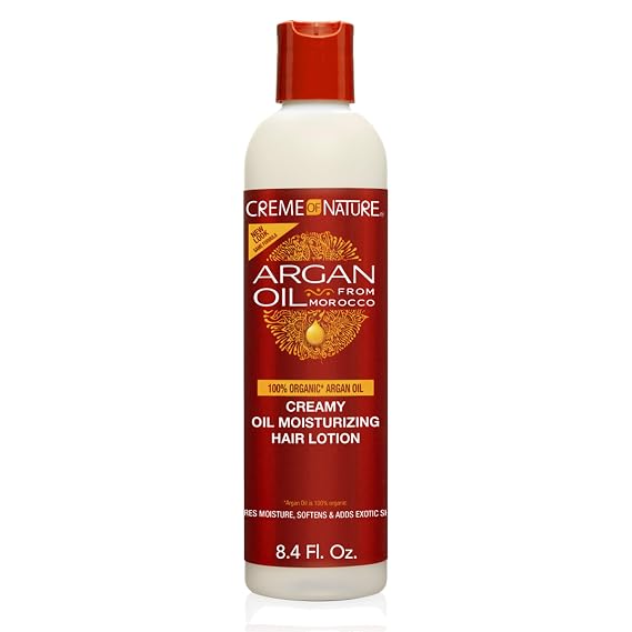 Creme of Nature Argan Oil from Morocco Creamy Oil Moisturizing Hair Lotion, Restores Moisture, Softness, Controls Frizz & Breakage, 8.45 fl oz