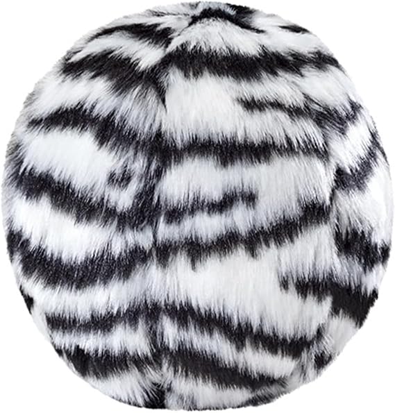 Fluff & Tuff SQUEAKERLESS Small Zebra Ball Dog Toy