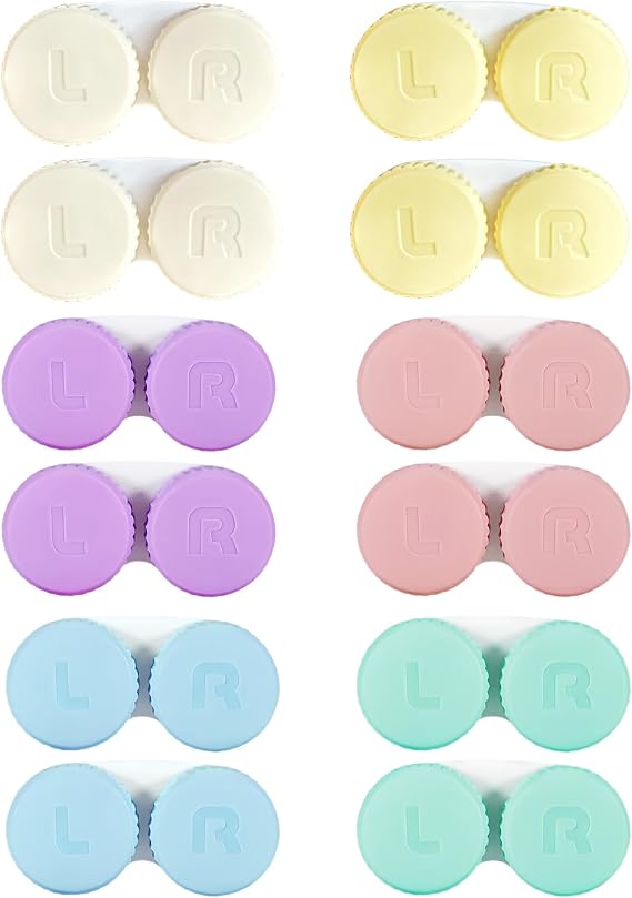 12 Pack Contact Lens Case, Portable Contact Case for Travel Outdoor Home Office Dormitory and Daily Use,Colorful
