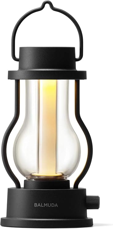 BALMUDA The Lantern | Rechargeable LED Lantern | 3 Light Modes: Candle, Amber, Warm White | Battery Operated | Lightweight | Water-Resistant | US Version | Black