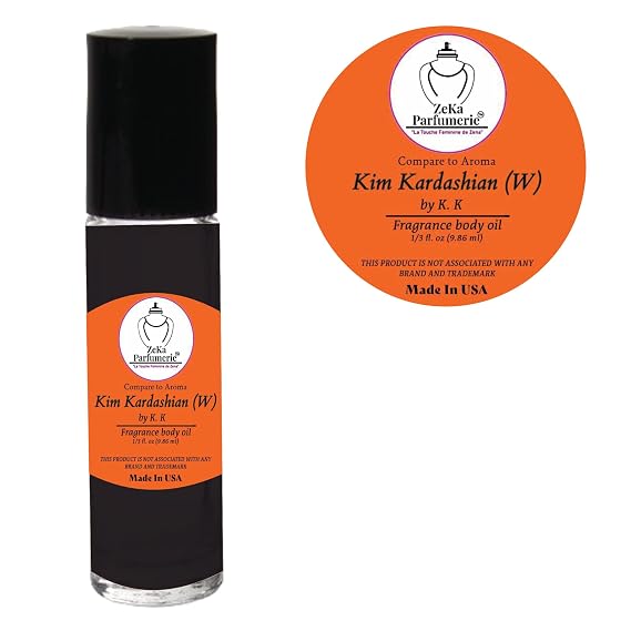 Compare to Aroma Kim Kardashian for Women Fragrance Body oil on 1/3 oz (9.86ml) Travel size Roll-On Botlle