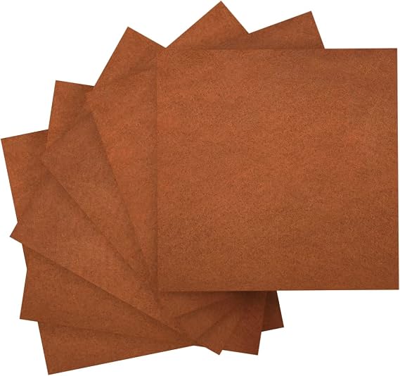 IOOLEEM Brown Felt Sheets, 108pcs 4"x4" (10 cm x 10 cm), Pre-Cut for Crafts, Fabric for Sewing, Patchwork Squares