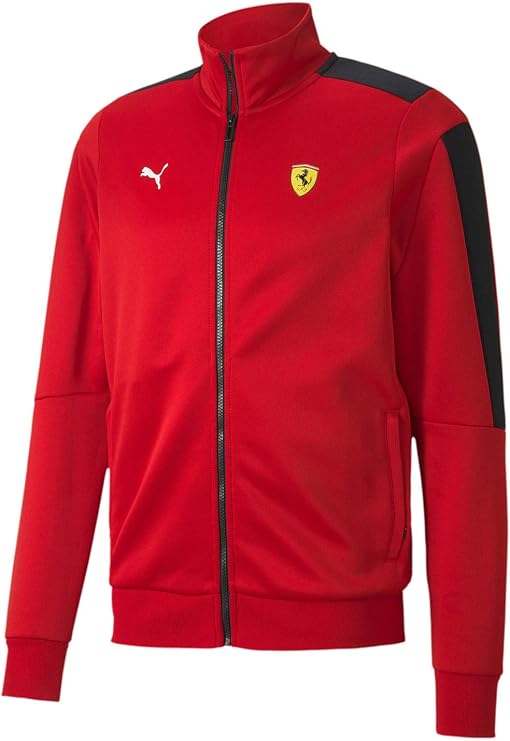 Formula 1 Scuderia Ferrari Men's Race T7 Track Jacket, Rosso Corsa, XS