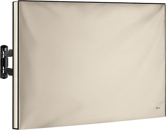 Garnetics Outdoor TV Cover 24 Inch Waterproof, Weatherproof TV Enclosures with Smart Shield Screen Protectors, Ideal for Outdoor Use, Moving, and Storage - Beige