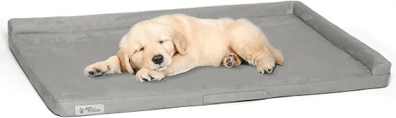 PetFusion PuppyChoice Dog Crate Pad [Microsuede Cover, Solid Foam]. Water Resistant Cover/Liner & Removable Washable Cover. Replacement Covers & Blankets Also Avail. , Grey, XS - 21 x 12