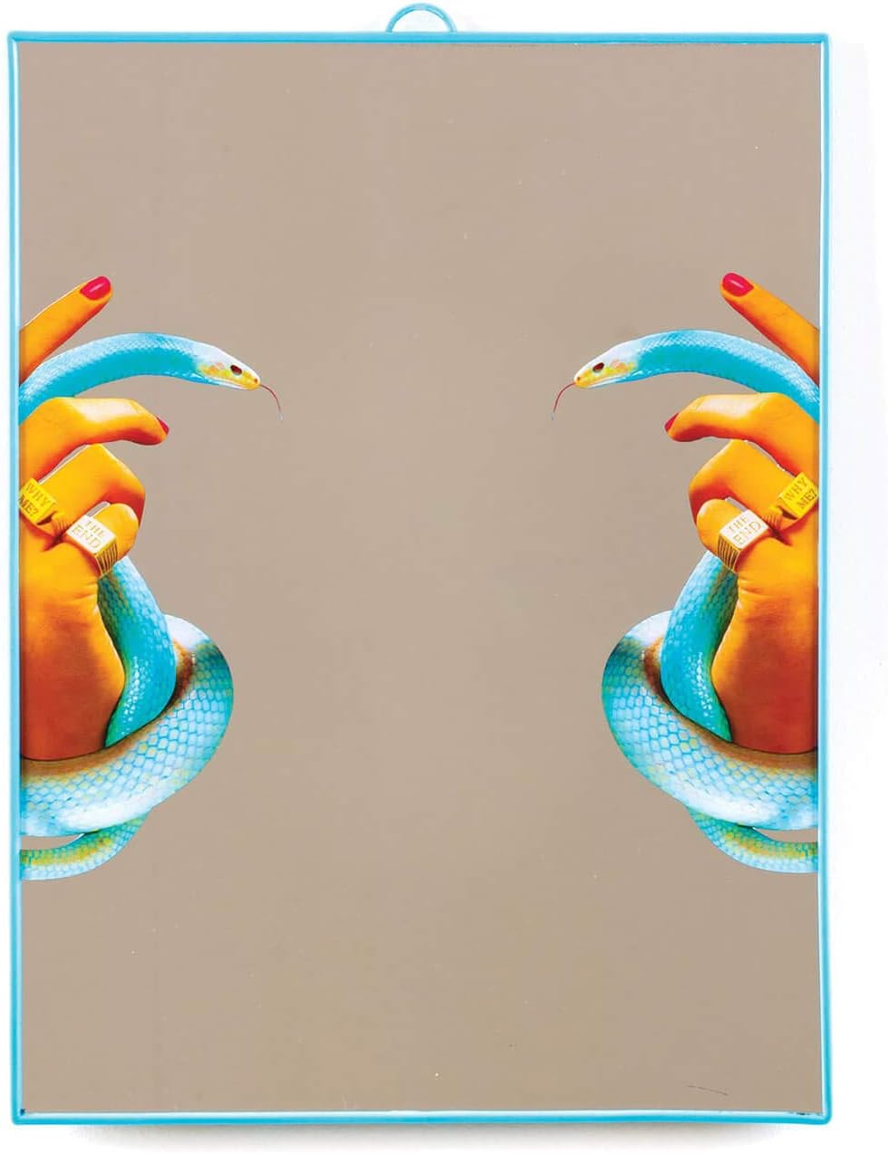 Seletti Toiletpaper Mirror Big Hands with Snakes, Unframed, 21.25W x 23.2H, Designer Mirror