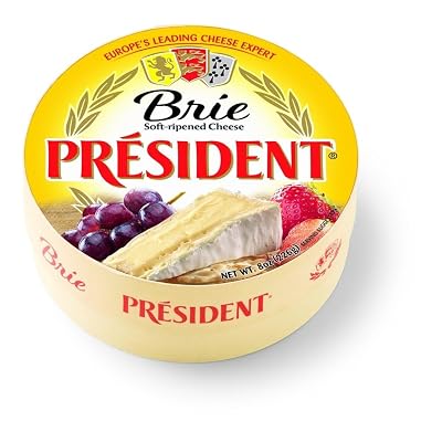 President Precious Plain Brie Soft Ripened Cheese, 8 Ounce