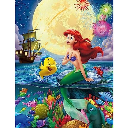 TOCARE Mermaid Diamond Painting Kit for Adults, 16x20 Inch, Full Drill Diamond Art Kit with Little Mermaid Ariel