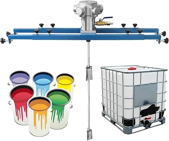Tank Mixer Machine, IBC Air Agitator with 25cm Folding Propeller, Stirring Capacity 264 Gallon/1000L for Medium and High Viscosity Solutions