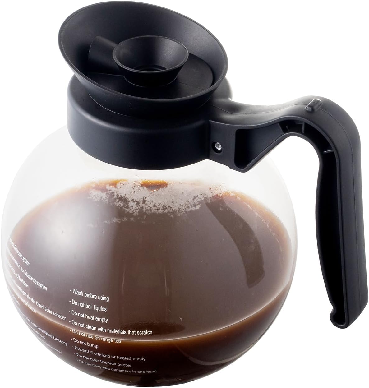 Yuanhao Crystalline Glass Coffee Decanter with Black Handle