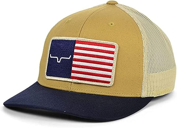 Kimes Ranch Men's American Trucker Adjustable Snapback Mid-Profile Logo Cap