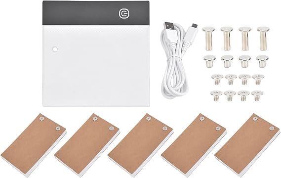 Respicefinem Portable Hand Drawing LED Board Kit 13x13cm Illuminated Sketch Pad with USB Cable Fixing Nails Screws for Flip Book Animation Drawing Supplies, Respicefinemb2ao3614gc