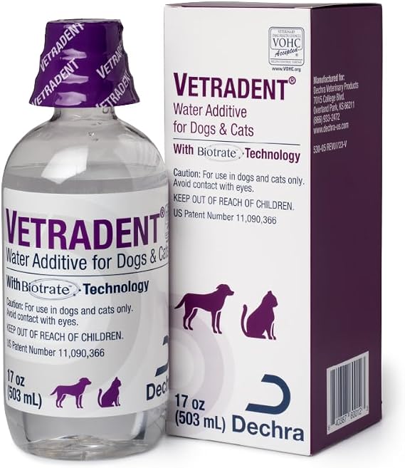 Vetradent Water Additive, 17 oz | BiotrateTM Technology; Xylitol-Free, Alcohol-Free; Packaging May Vary