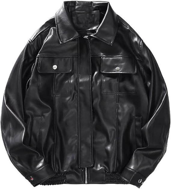 Men's Leather Jacket in Oversized Fit Top