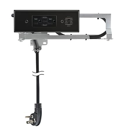 Docking Drawer Blade Compact Vanity Outlet, 2 AC & 2 USB-C, Black