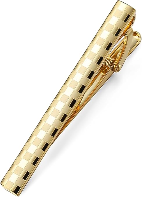 Gold Tie Bar for Men, Oahcizelm 2.36in Tie Clips & Pin with Gift Box