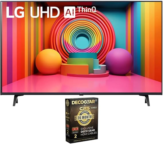 LG 43UT7590PUA 43-Inch UT75 Series LED Smart TV 4K (2024 Model) Bundle with 2 YR CPS Enhanced Protection Pack