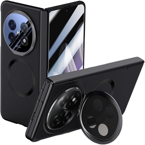 Case for Oppo Find N5, Shock and Drop Resistant, Lens and Hinge Protection, Built-in Screen Protector and Stand (for Find N5,Black)