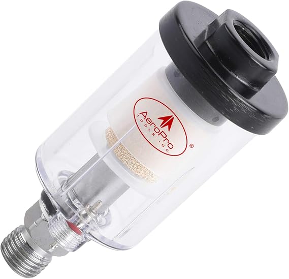 AEROPRO Tools Water Oil Separator for Pneumatic Spray Gun (1) | Air Tools Air Line 1/4 inch NPT Inlet and Outlet