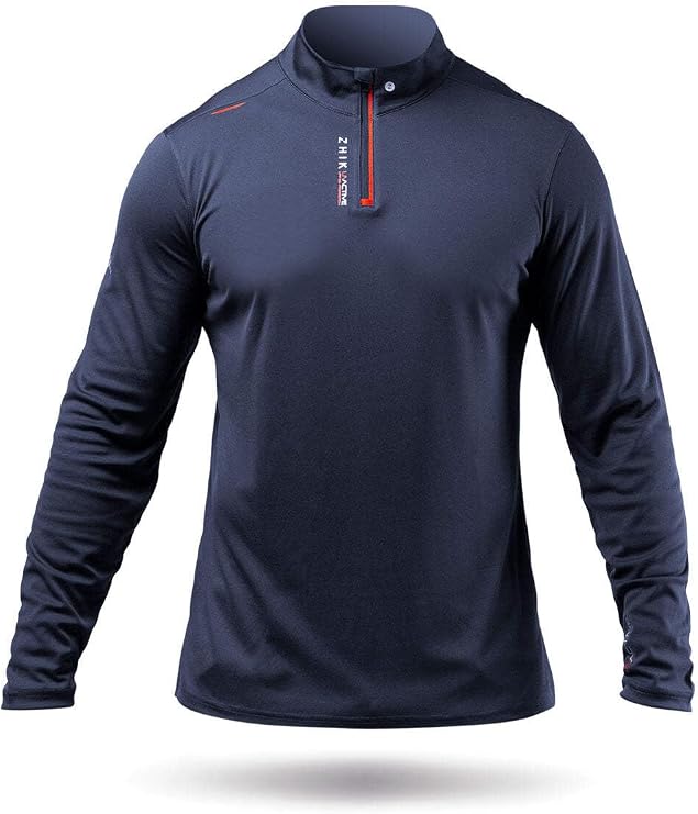 Zhik Mens ZhikDry UV Long Sleeve Polo - Navy - Lightweight Quick Dry - Lightweight and Anti-Static for Comfort and Airflow - Size - XL