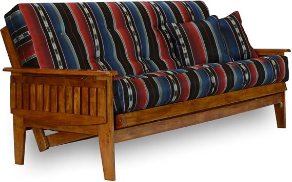 Nirvana Futons Eastridge Futon Set - Full Size, Frame, Premium 8" Mattress, Taos Ruby Cover