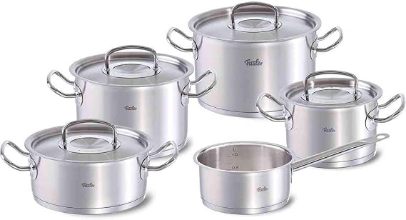 Fissler Original-Profi Collection 2019 Stainless Steel Set, 9 Piece with Sauce Pan