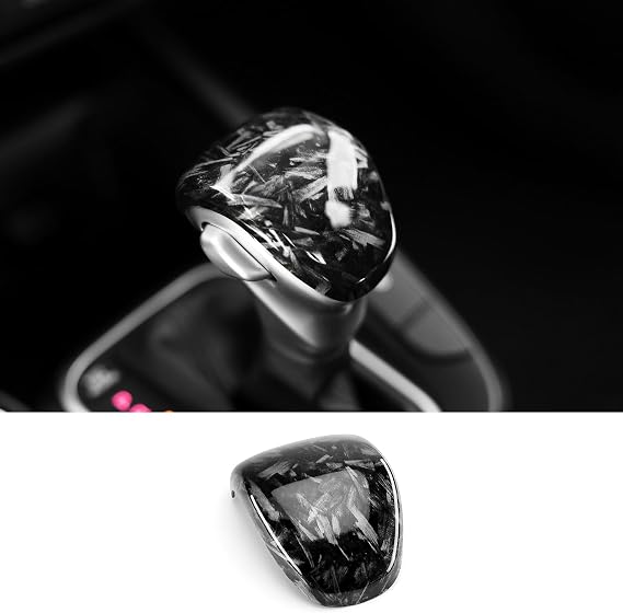 ABS Car Gear Shift Knob Cover Trim Shifter Lever Handle Protective Compatible with Kia Telluride 2020-2025,Sorento 2021-2024,Seltos 2021-2025,Soul 2020-2025 Accessories(Forged Black Style)