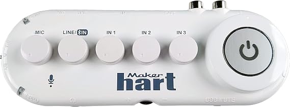 Maker hart Just Combo V 5 Channel Bluetooth Audio Mixer/4 Stereo+Mic IN/Bluetooth IN&OUT/USB Audio OUT/RCA OUT
