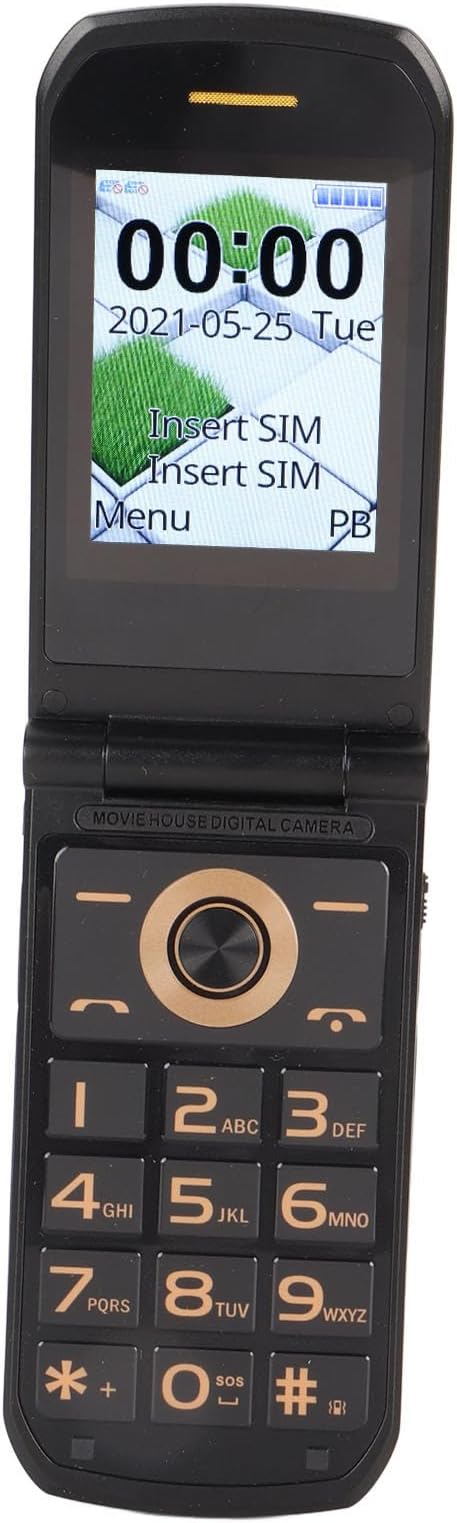 YEEMI + 4G Flip Phone for Seniors, Flip Design, Dual Screens, Powerful Functions, Wide Network Compatibility with, Large Buttons, Long Standby Time (Black)