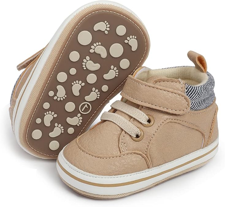 E-FAK Baby Shoes Boys Girls Infant Sneakers Non-Slip Rubber Sole Toddler Crib First Walker Shoes