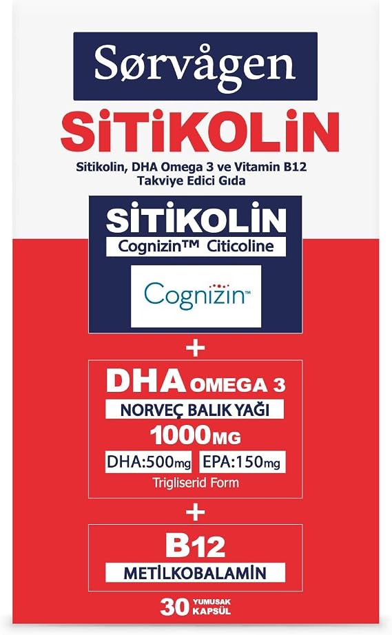 Sorvagen-Smart Sitikolin, Dha Omega 3 Norveç Balık Yağı Ve B12 (30 Kapsül)