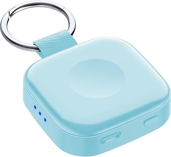 Temdan Portable Wireless Charger for Apple Watch Magnetic iwatch Charger 1200mah Power Bank Camping Travel Essentials Watch Charger for Series 10/9/8/7/6/Se/5/4/3/2/1/Ultra/Ultra 2-Blue