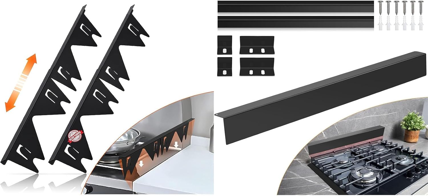Stainless Steel Stove Gap Covers - Heat Resistant & Easy to Clean - Slide-in Range Rear Filler Kit