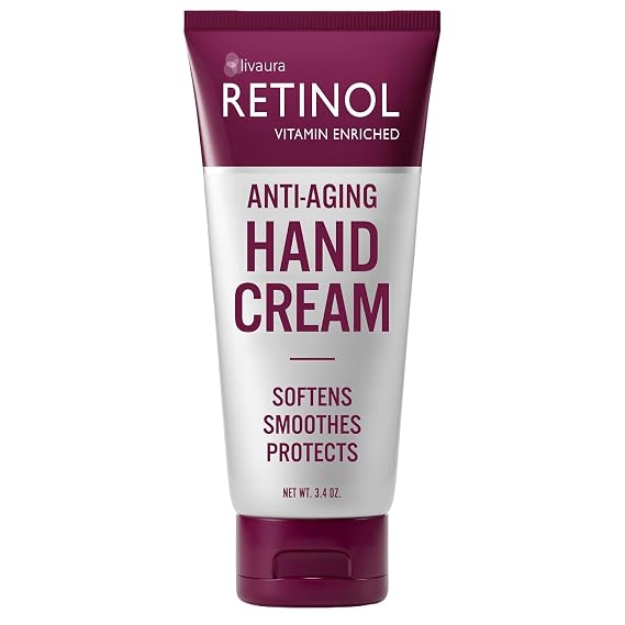 LIVAURA Retinol Anti-Aging Hand Cream - Daily Lotion for Dry, Cracked Hands