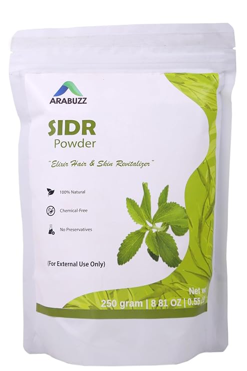 Organic Sidr Leaves Powder for Hair & Skin - Premium Natural Cleanser & Conditioner with Mucilages and Saponins