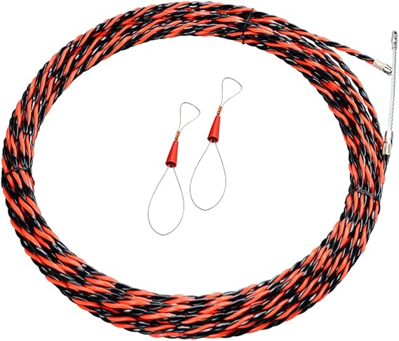 15m Fish Tape Wire Cable Puller Electrical Pulling Rod Cable Puller Wire Duct 3 Core Braid Rod
