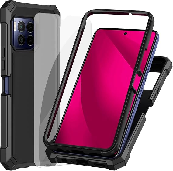 Ailiber for T-Mobile Revvl 7 Pro 5G Case, Slim, Screen Protector-Black