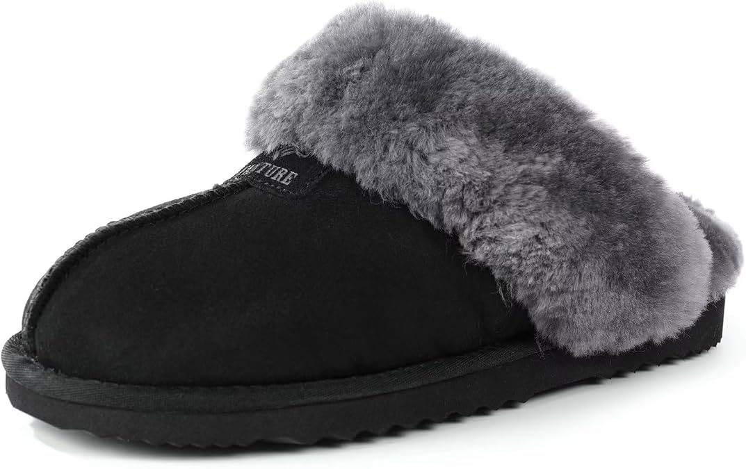 FANTURE Fluffy Shearling Women Slippers,Warm Lining