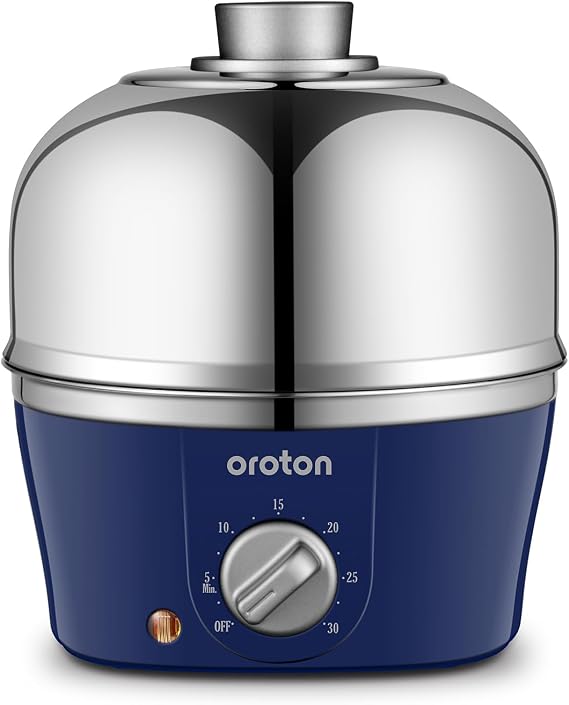 Oroton Hard Boiled Egg Cooker, 9-Egg 304 Stainless Steel Egg Boiler,Blue