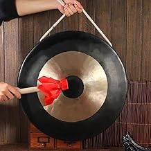 Gong, pure copper percussion instrument, large gong, for opening ceremony and celebration, 50 cm professional two-tone gong with mallet.